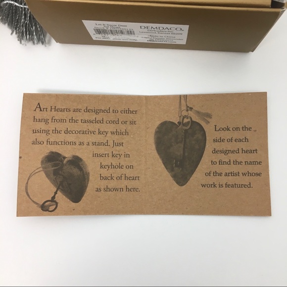 NWT Demdaco Art Hearts Let It Snow Deer Key Tassle Ornament Natalie Alexander - Picture 6 of 9